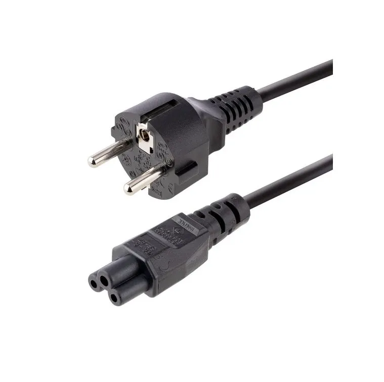 [150709] AC-Netzkabel, DE/FR Typ F/E (CEE 7/7) Stecker - IEC 60320 C5, 3m, Schwarz